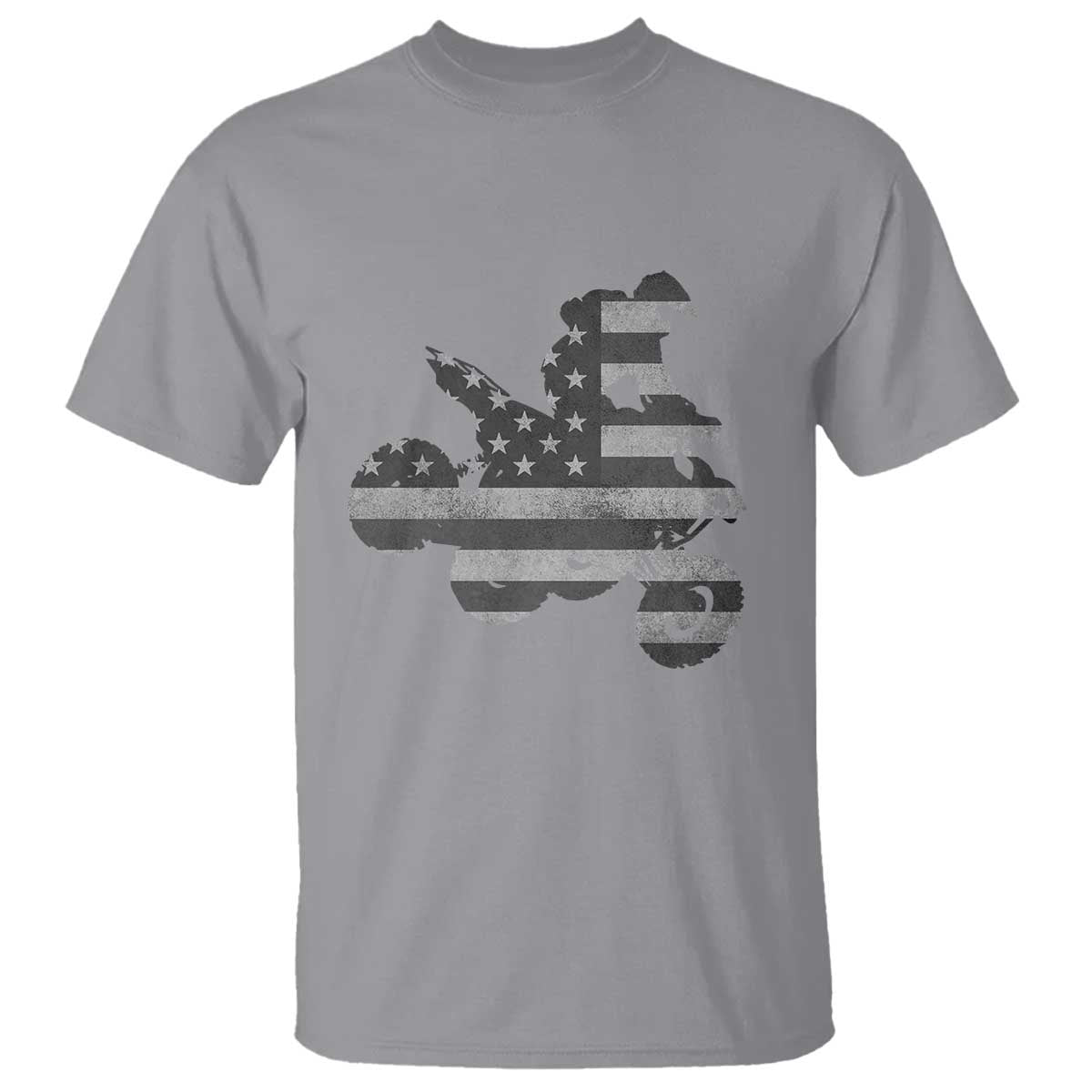Cool ATV T Shirt Quad 4 Wheeler ATV Riding American Flag TS10 Sport Gray Print Your Wear