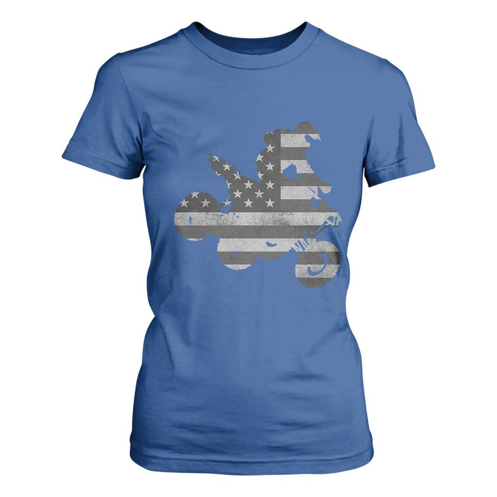 Cool ATV T Shirt For Women Quad 4 Wheeler ATV Riding American Flag TS10 Royal Blue Print Your Wear