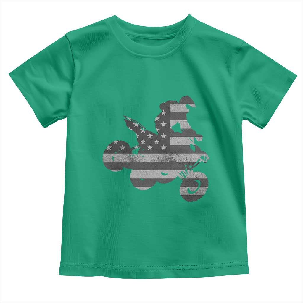 Cool ATV Toddler T Shirt Quad 4 Wheeler ATV Riding American Flag TS10 Irish Green Print Your Wear