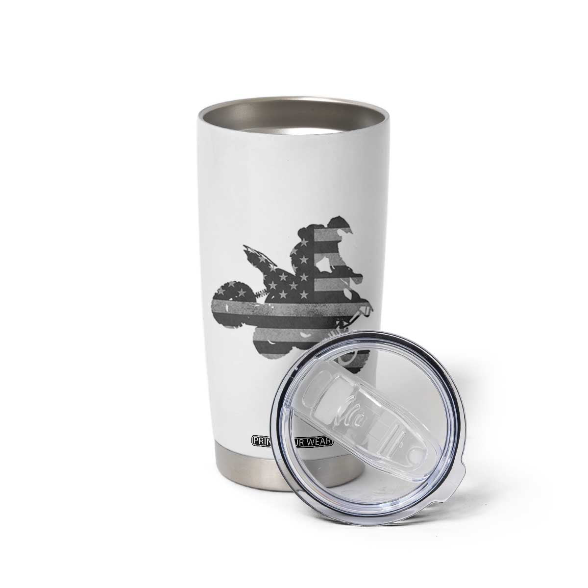 Cool ATV Tumbler Cup Quad 4 Wheeler ATV Riding American Flag TS10 Print Your Wear