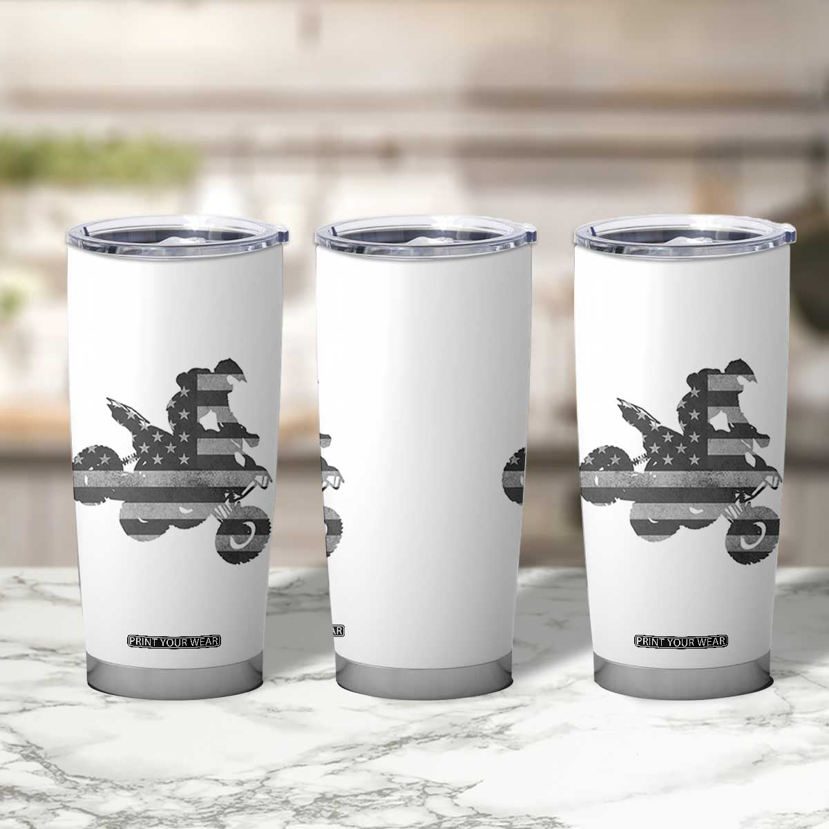 Cool ATV Tumbler Cup Quad 4 Wheeler ATV Riding American Flag TS10 Print Your Wear