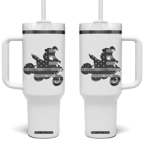 Cool ATV Tumbler With Handle Quad 4 Wheeler ATV Riding American Flag TS10 One Size: 40 oz White Print Your Wear
