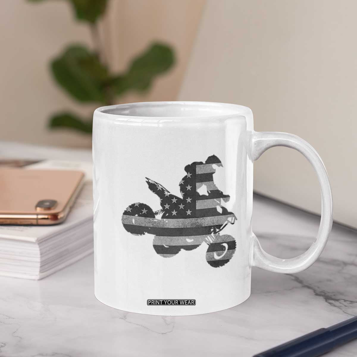 Cool ATV Coffee Mug Quad 4 Wheeler ATV Riding American Flag TS10 Print Your Wear