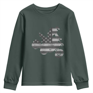 Cool ATV Youth Sweatshirt Quad 4 Wheeler ATV Riding American Flag TS10 Dark Forest Green Print Your Wear