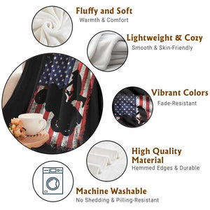 Cool ATV American Flag Throw Blanket Retro Quad 4 Wheeler ATV Riding Quadrider Off Road TS10 Print Your Wear