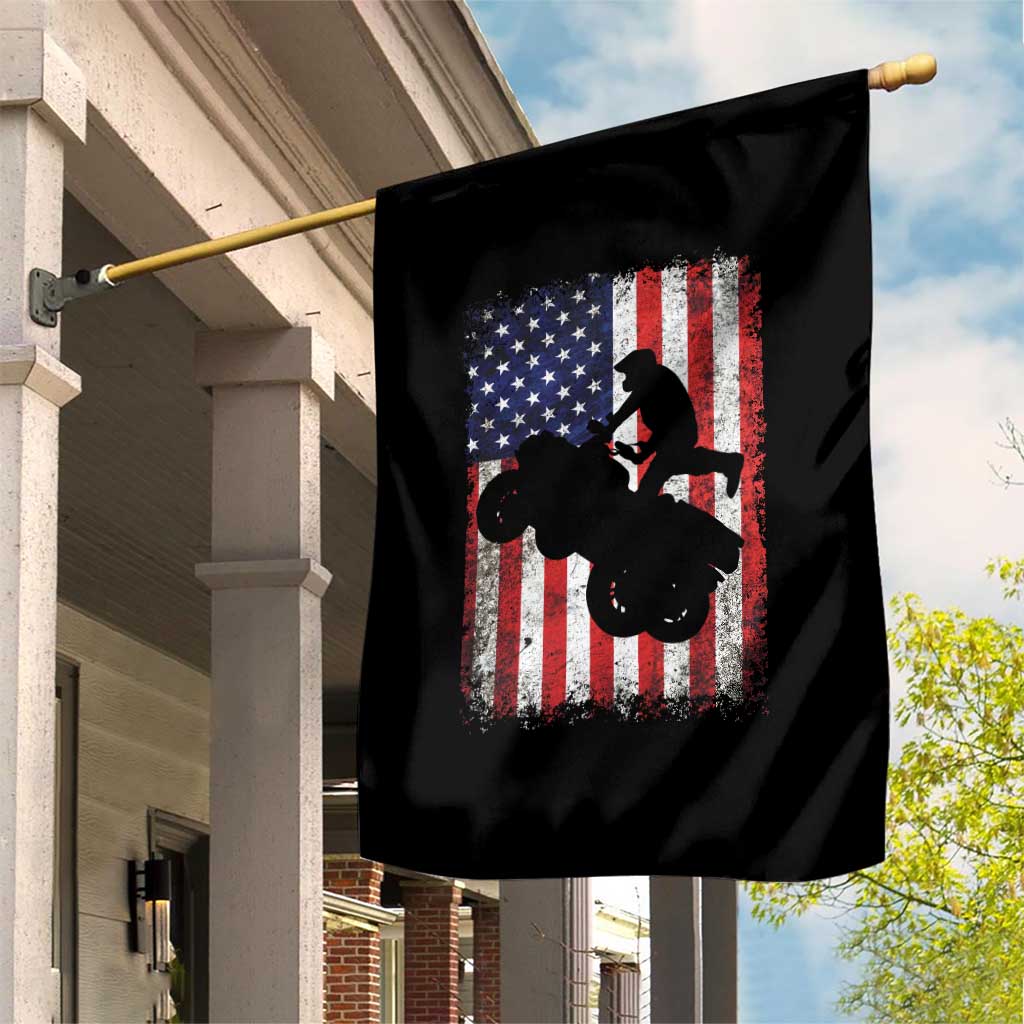 Cool ATV American Flag Garden Flag Retro Quad 4 Wheeler ATV Riding Quadrider Off Road TS10 Print Your Wear