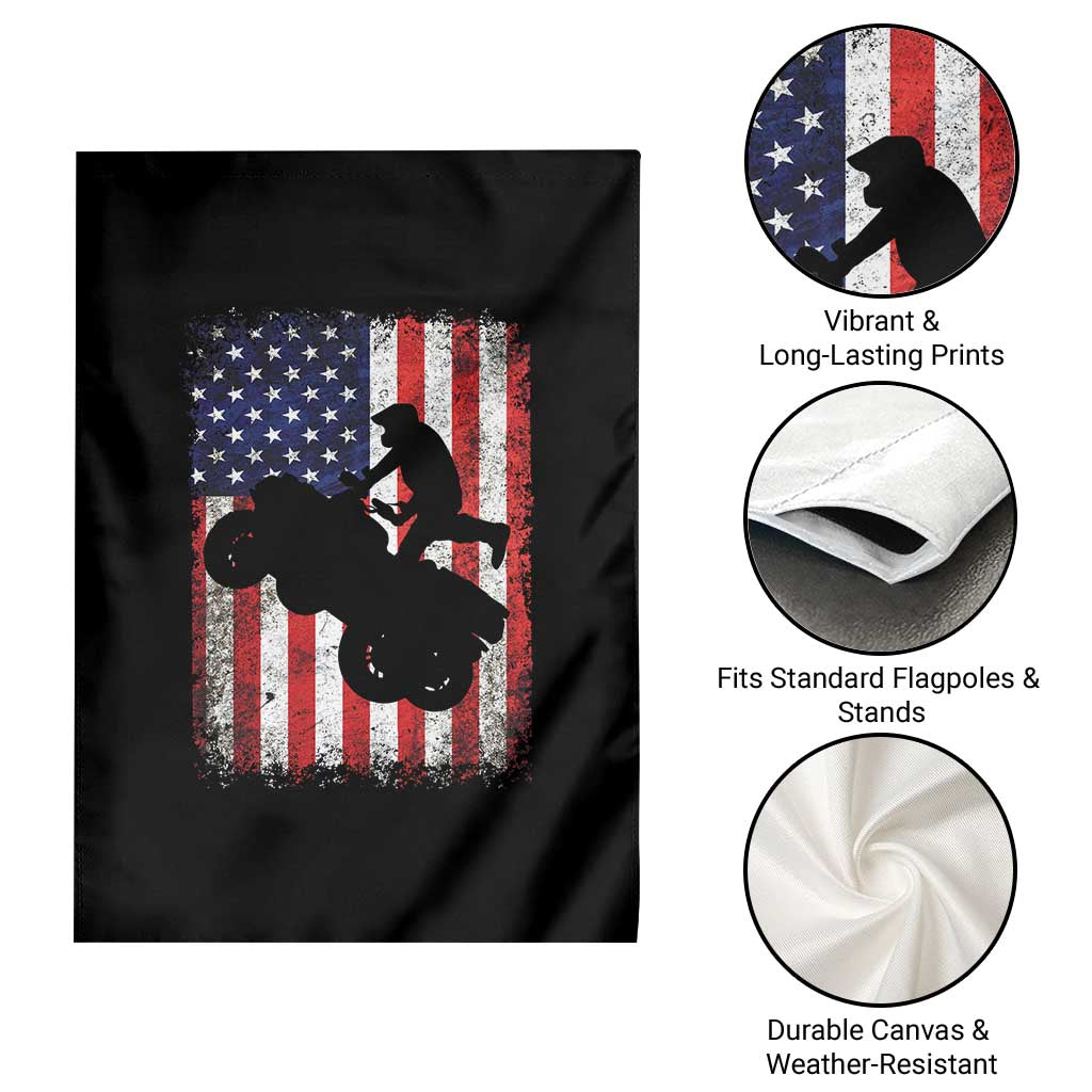 Cool ATV American Flag Garden Flag Retro Quad 4 Wheeler ATV Riding Quadrider Off Road TS10 Print Your Wear