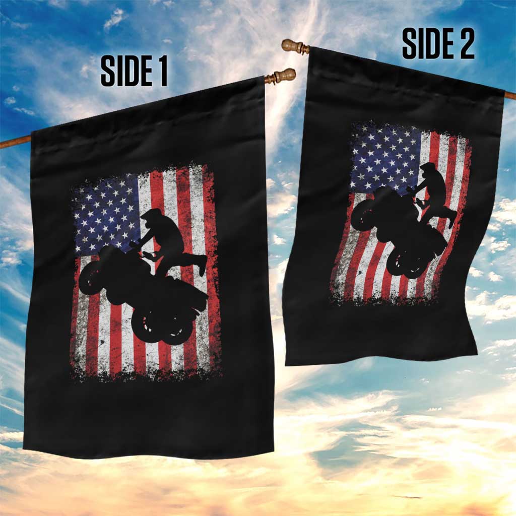 Cool ATV American Flag Garden Flag Retro Quad 4 Wheeler ATV Riding Quadrider Off Road TS10 Print Your Wear