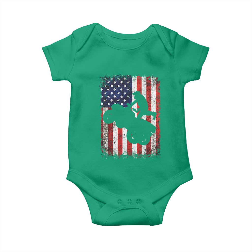 Cool ATV American Flag Baby Onesie Retro Quad 4 Wheeler ATV Riding Quadrider Off Road TS10 Irish Green Print Your Wear
