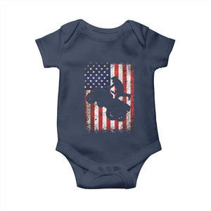 Cool ATV American Flag Baby Onesie Retro Quad 4 Wheeler ATV Riding Quadrider Off Road TS10 Navy Print Your Wear