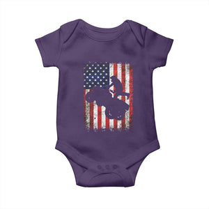 Cool ATV American Flag Baby Onesie Retro Quad 4 Wheeler ATV Riding Quadrider Off Road TS10 Purple Print Your Wear