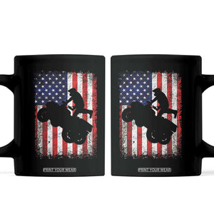 Cool ATV American Flag Coffee Mug Retro Quad 4 Wheeler ATV Riding Quadrider Off Road TS10 Black Print Your Wear