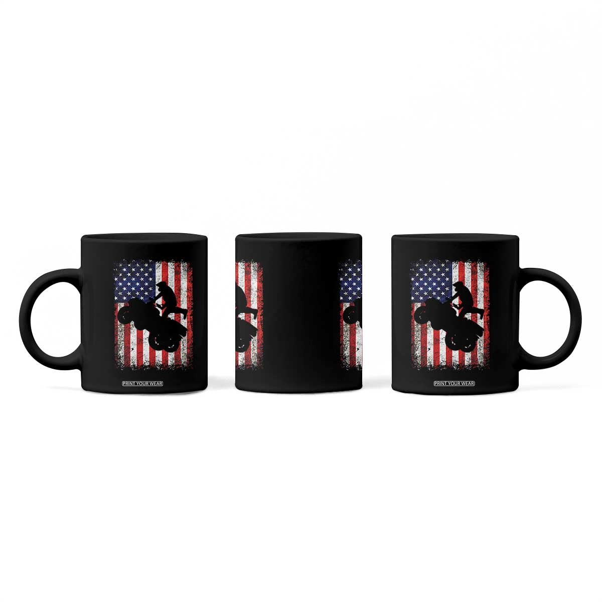 Cool ATV American Flag Coffee Mug Retro Quad 4 Wheeler ATV Riding Quadrider Off Road TS10 Print Your Wear