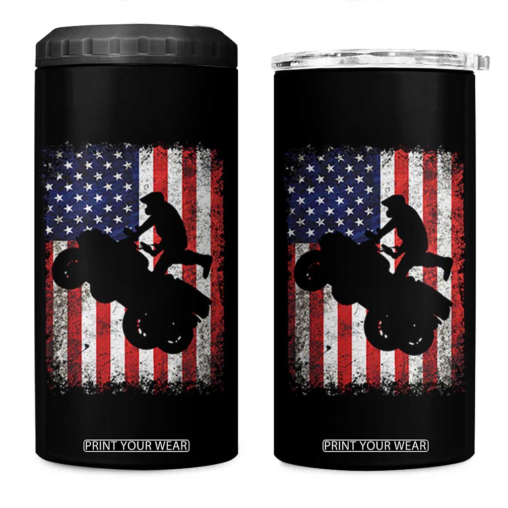 Cool ATV American Flag 4 in 1 Can Cooler Tumbler Retro Quad 4 Wheeler ATV Riding Quadrider Off Road TS10 One Size: 16 oz Black Print Your Wear