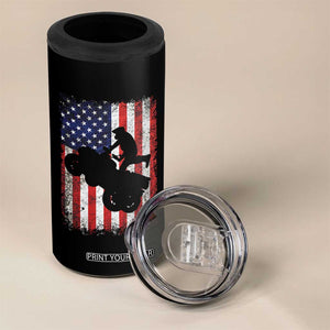 Cool ATV American Flag 4 in 1 Can Cooler Tumbler Retro Quad 4 Wheeler ATV Riding Quadrider Off Road TS10 Print Your Wear