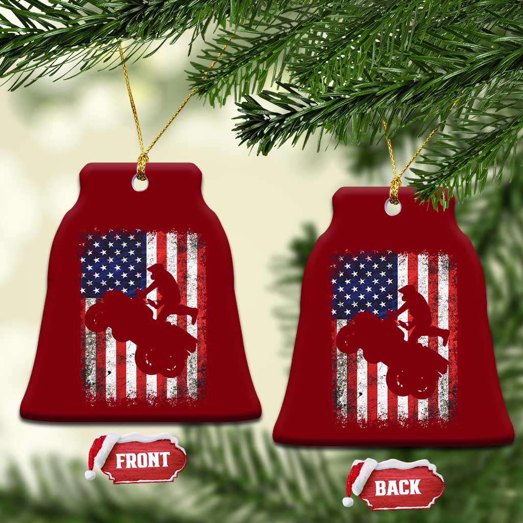 Cool ATV American Flag Ceramic Ornament Retro Quad 4 Wheeler ATV Riding Quadrider Off Road TS10 Print Your Wear