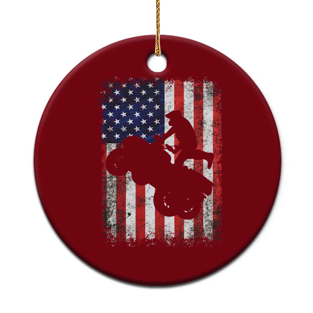 Cool ATV American Flag Ceramic Ornament Retro Quad 4 Wheeler ATV Riding Quadrider Off Road TS10 1pc Red Print Your Wear