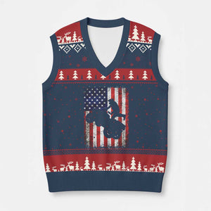 Cool ATV American Flag V-Neck Knit Sweater Vest Retro Quad 4 Wheeler ATV Riding Quadrider Off Road TS10 Navy Red Print Your Wear
