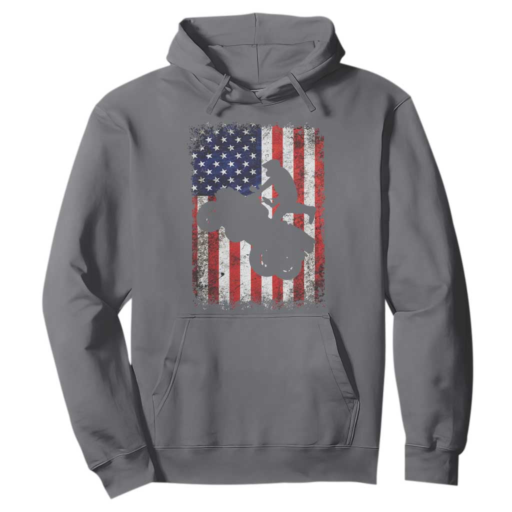 Cool ATV American Flag Hoodie Retro Quad 4 Wheeler ATV Riding Quadrider Off Road TS10 Charcoal Print Your Wear