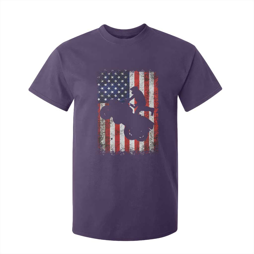 Cool ATV American Flag T Shirt For Kid Retro Quad 4 Wheeler ATV Riding Quadrider Off Road TS10 Purple Print Your Wear