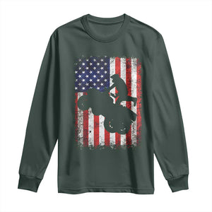 Cool ATV American Flag Long Sleeve Shirt Retro Quad 4 Wheeler ATV Riding Quadrider Off Road TS10 Dark Forest Green Print Your Wear