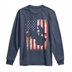 Cool ATV American Flag Long Sleeve Shirt Retro Quad 4 Wheeler ATV Riding Quadrider Off Road TS10 Navy Print Your Wear