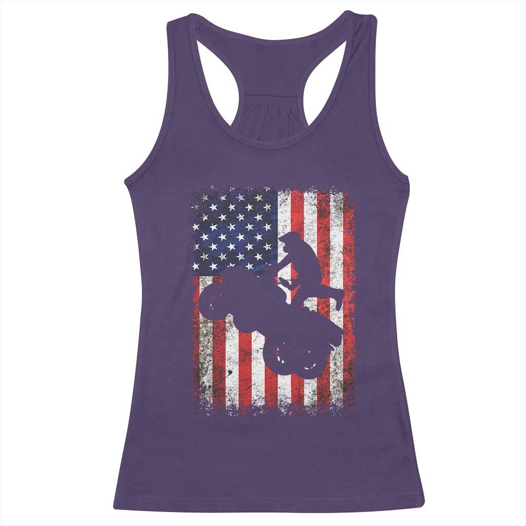 Cool ATV American Flag Racerback Tank Top Retro Quad 4 Wheeler ATV Riding Quadrider Off Road TS10 Purple Print Your Wear