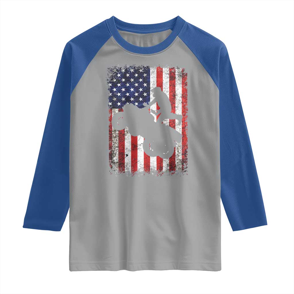 Cool ATV American Flag Raglan Shirt Retro Quad 4 Wheeler ATV Riding Quadrider Off Road TS10 Sport Gray Royal Print Your Wear
