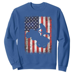 Cool ATV American Flag Sweatshirt Retro Quad 4 Wheeler ATV Riding Quadrider Off Road TS10 Royal Blue Print Your Wear