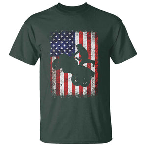 Cool ATV American Flag T Shirt Retro Quad 4 Wheeler ATV Riding Quadrider Off Road TS10 Dark Forest Green Print Your Wear