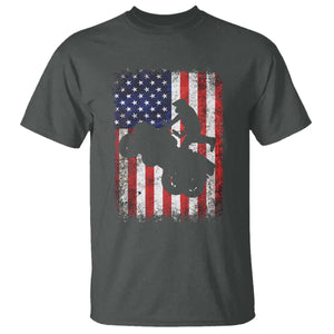 Cool ATV American Flag T Shirt Retro Quad 4 Wheeler ATV Riding Quadrider Off Road TS10 Dark Heather Print Your Wear