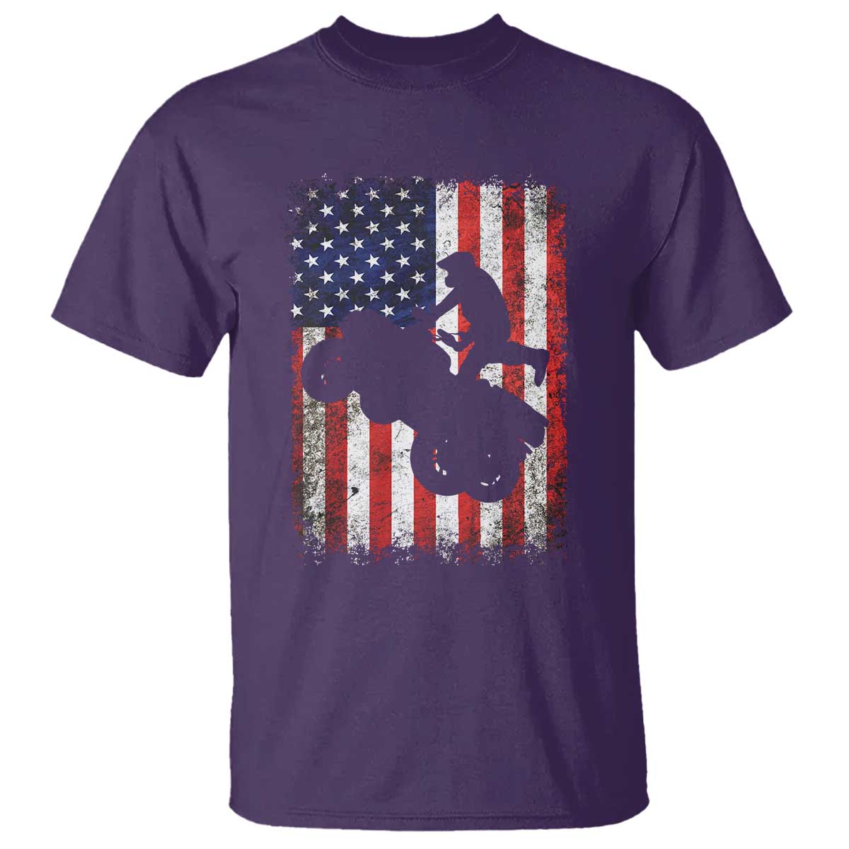 Cool ATV American Flag T Shirt Retro Quad 4 Wheeler ATV Riding Quadrider Off Road TS10 Purple Print Your Wear