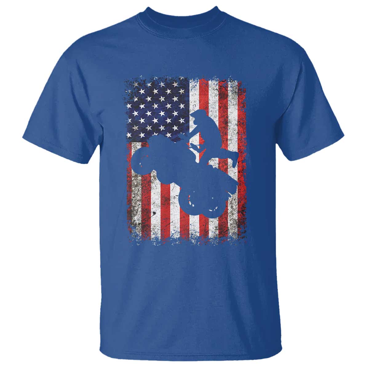 Cool ATV American Flag T Shirt Retro Quad 4 Wheeler ATV Riding Quadrider Off Road TS10 Royal Blue Print Your Wear
