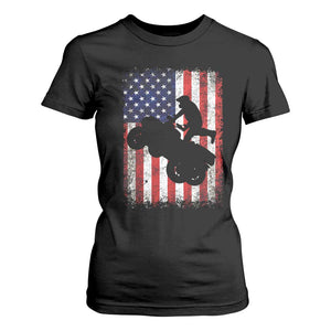 Cool ATV American Flag T Shirt For Women Retro Quad 4 Wheeler ATV Riding Quadrider Off Road TS10 Black Print Your Wear