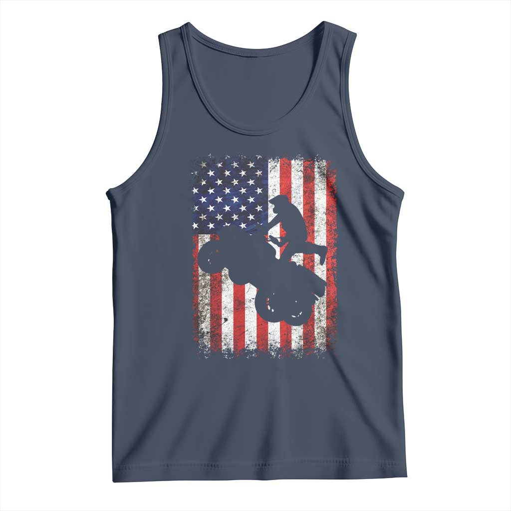Cool ATV American Flag Tank Top Retro Quad 4 Wheeler ATV Riding Quadrider Off Road TS10 Navy Print Your Wear