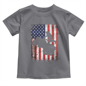 Cool ATV American Flag Toddler T Shirt Retro Quad 4 Wheeler ATV Riding Quadrider Off Road TS10 Charcoal Print Your Wear