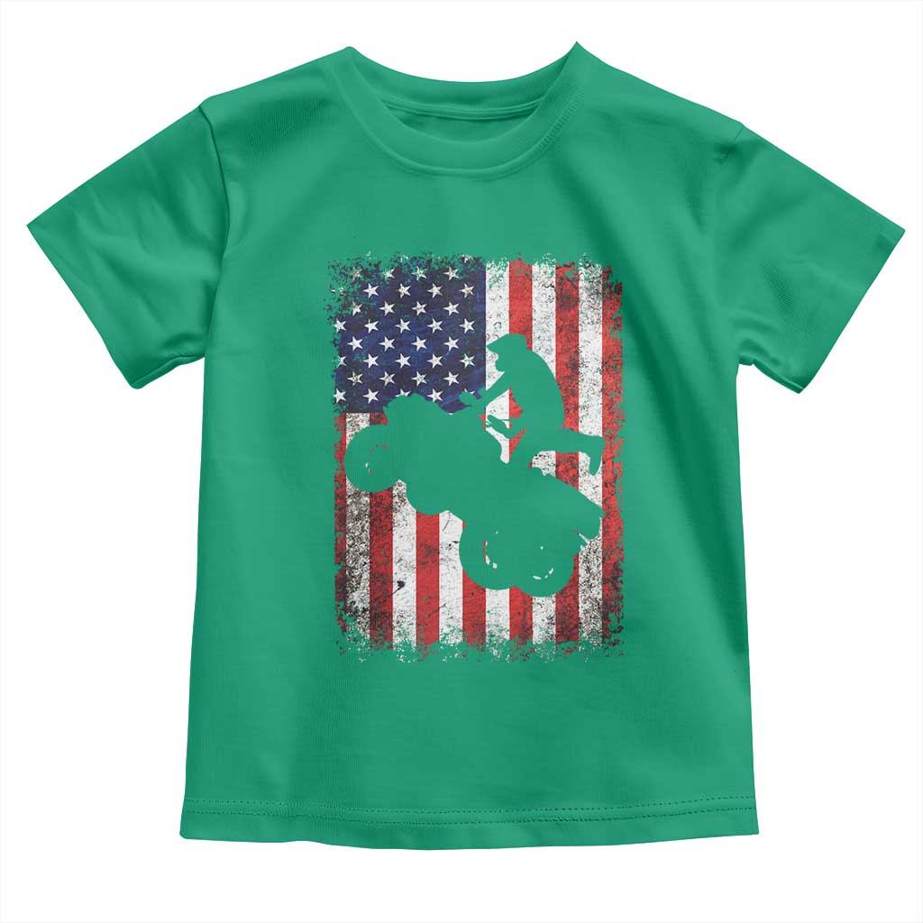 Cool ATV American Flag Toddler T Shirt Retro Quad 4 Wheeler ATV Riding Quadrider Off Road TS10 Irish Green Print Your Wear
