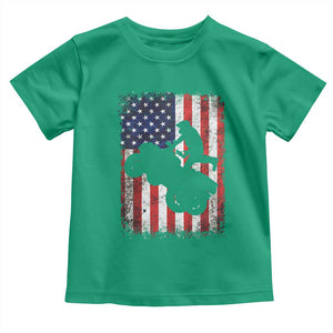 Cool ATV American Flag Toddler T Shirt Retro Quad 4 Wheeler ATV Riding Quadrider Off Road TS10 Irish Green Print Your Wear