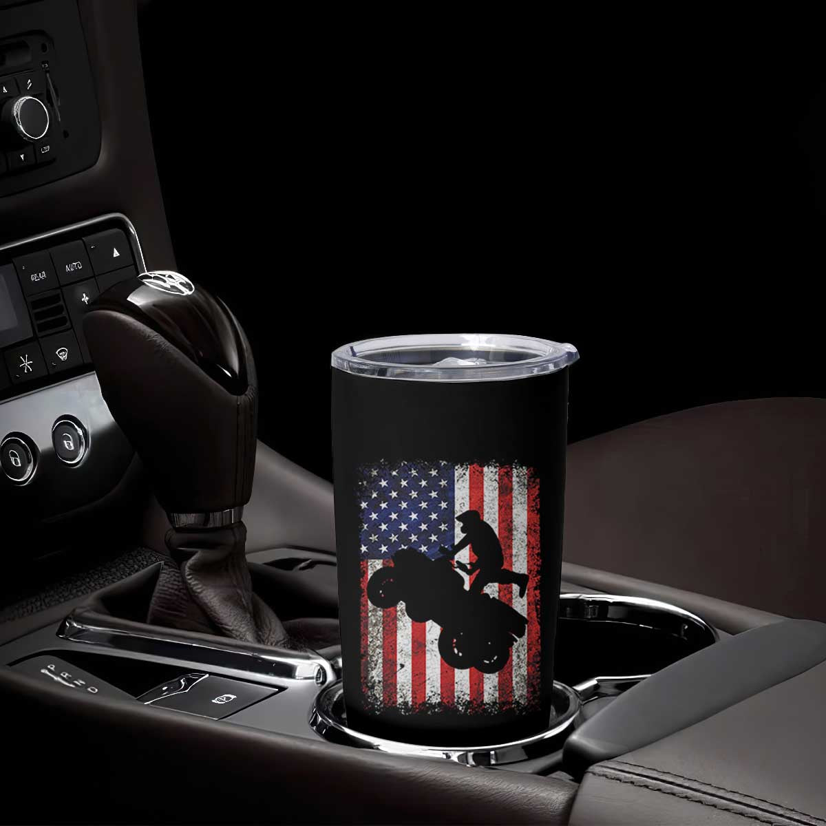 Cool ATV American Flag Tumbler Cup Retro Quad 4 Wheeler ATV Riding Quadrider Off Road TS10 Print Your Wear
