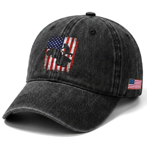 Cool ATV American Flag Washed Cotton Baseball Cap Retro Quad 4 Wheeler ATV Riding Quadrider Off Road TS10 Print Your Wear