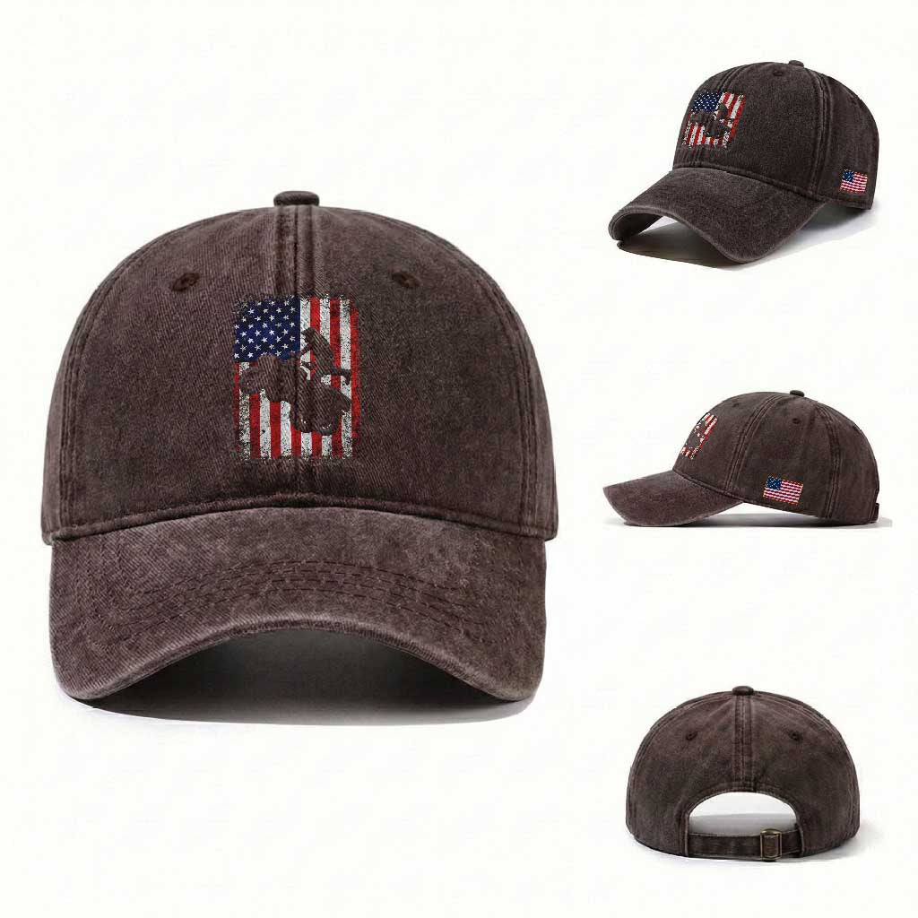 Cool ATV American Flag Washed Cotton Baseball Cap Retro Quad 4 Wheeler ATV Riding Quadrider Off Road TS10 Washed Cap Universal Fit Dark Brown Print Your Wear