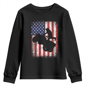 Cool ATV American Flag Youth Sweatshirt Retro Quad 4 Wheeler ATV Riding Quadrider Off Road TS10 Black Print Your Wear