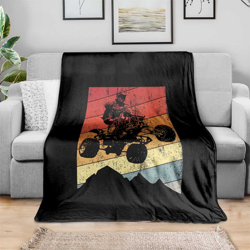 Vintage All-Terrain Vehicles Throw Blanket Retro 4 Wheeler ATV Riding Quadrider TS10 Print Your Wear