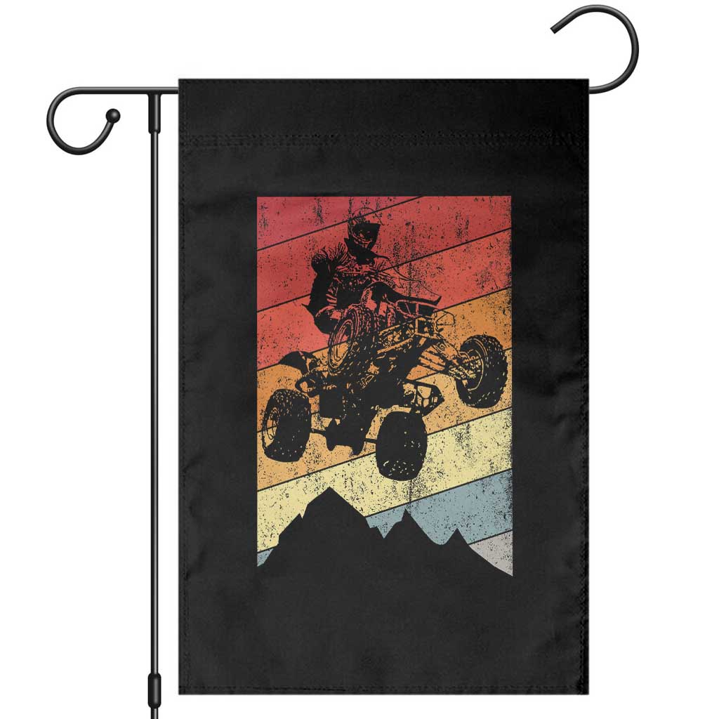 Vintage All-Terrain Vehicles Garden Flag Retro 4 Wheeler ATV Riding Quadrider TS10 Black Print Your Wear