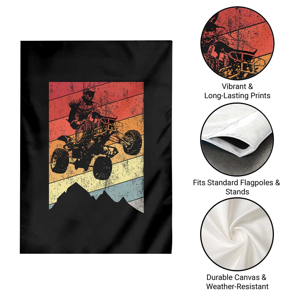 Vintage All-Terrain Vehicles Garden Flag Retro 4 Wheeler ATV Riding Quadrider TS10 Print Your Wear