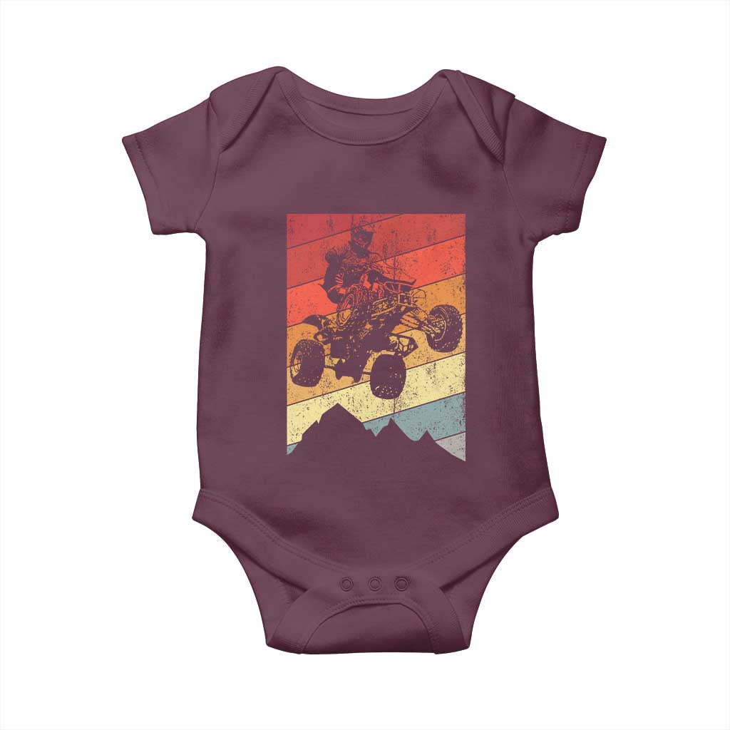 Vintage All-Terrain Vehicles Baby Onesie Retro 4 Wheeler ATV Riding Quadrider TS10 Maroon Print Your Wear