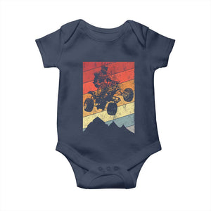 Vintage All-Terrain Vehicles Baby Onesie Retro 4 Wheeler ATV Riding Quadrider TS10 Navy Print Your Wear