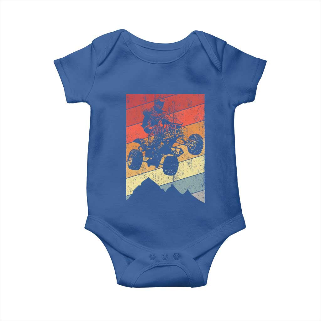 Vintage All-Terrain Vehicles Baby Onesie Retro 4 Wheeler ATV Riding Quadrider TS10 Royal Blue Print Your Wear
