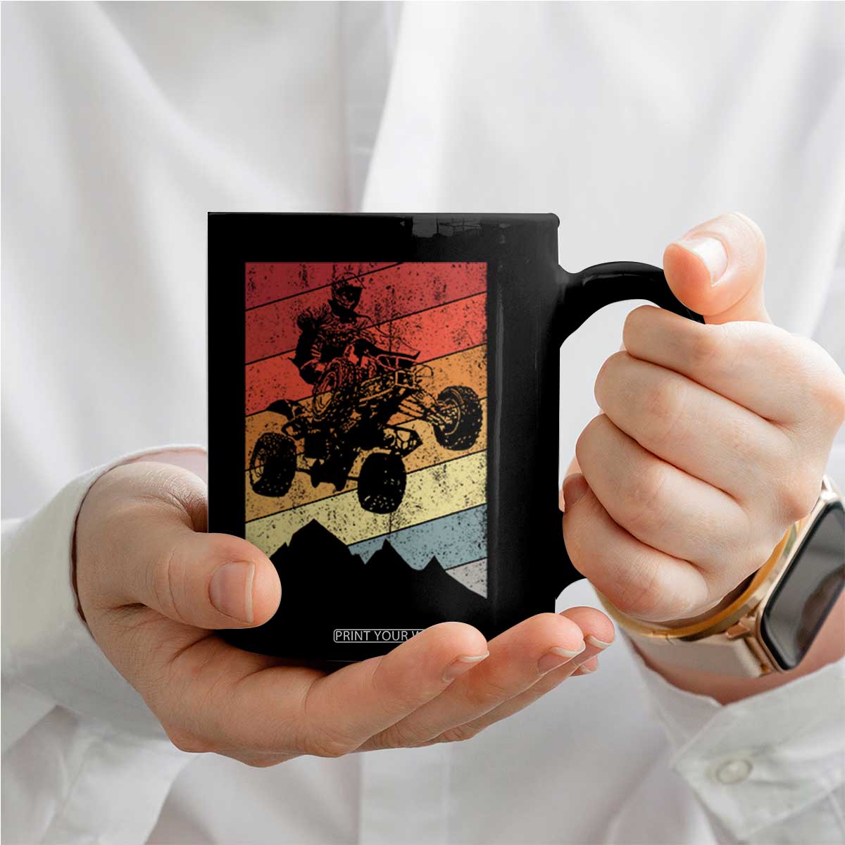 Vintage All-Terrain Vehicles Coffee Mug Retro 4 Wheeler ATV Riding Quadrider TS10 Print Your Wear