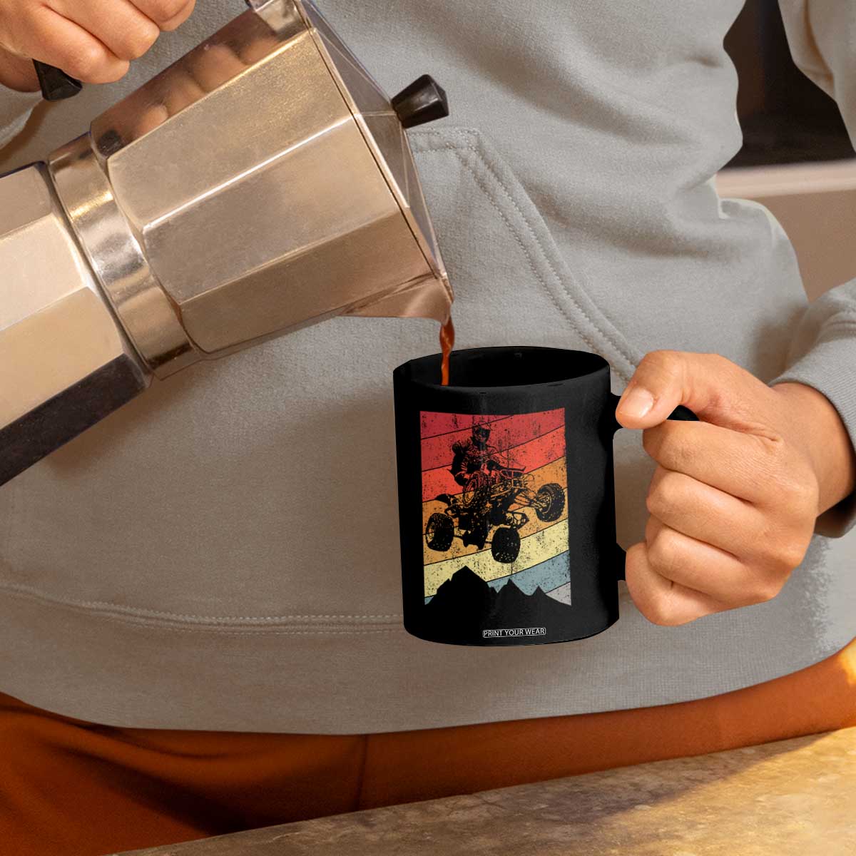 Vintage All-Terrain Vehicles Coffee Mug Retro 4 Wheeler ATV Riding Quadrider TS10 Print Your Wear